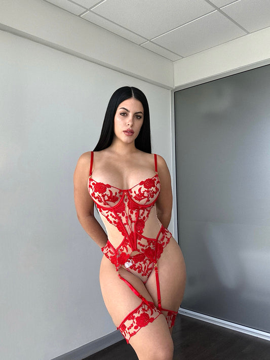 Set lenceria Ravena rojo