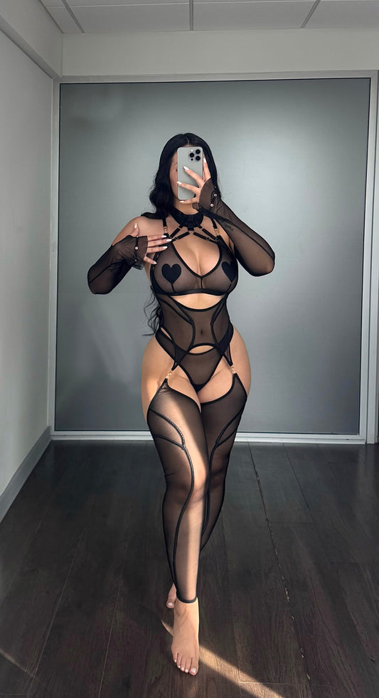 Conjunto lenceria transparente Bellatrix